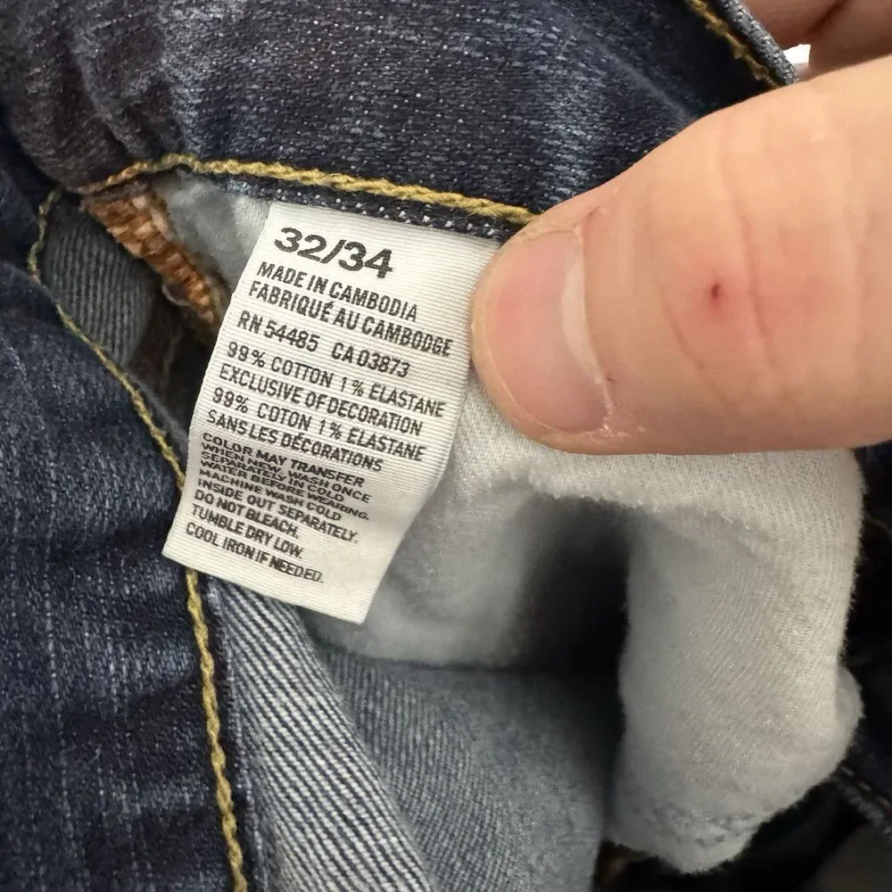 American Eagle Jeans‎ Mens 32x32 Blue Denim Slim Fit Cotton Stretch